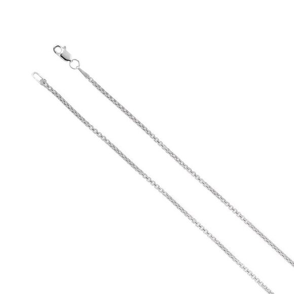 Sterling Silver 1.8mm Round Solid Box Chain Necklace, 16 Inch